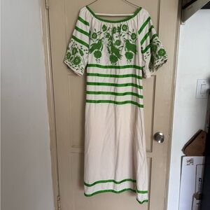 Mexican Artisan Hummingbird Embroidered Dress